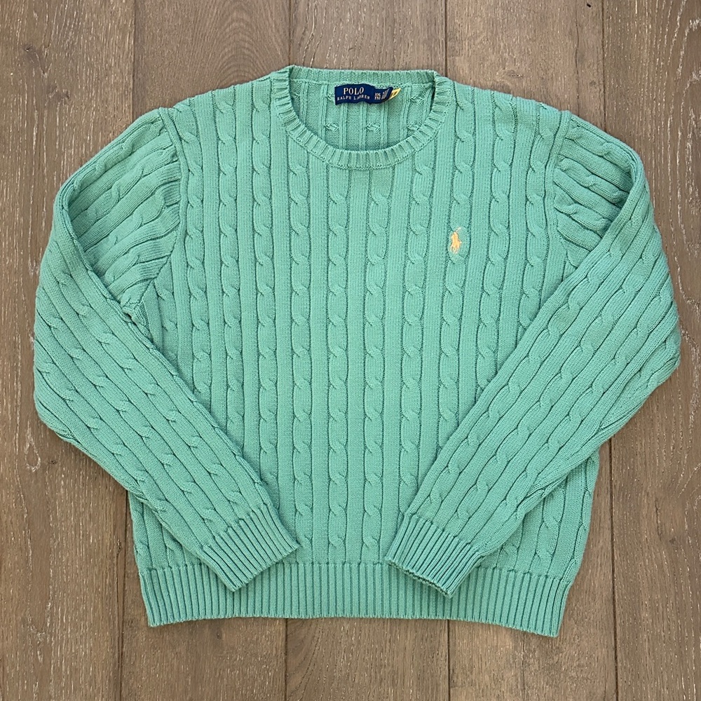 Polo by Ralph Lauren Mint Cable Knit Sweater